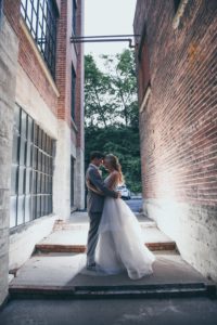 evening photos of a bride and groom