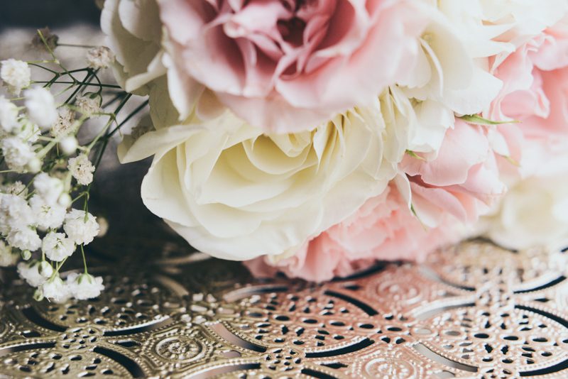 A close up of some flowers on a table