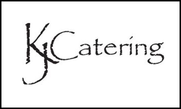 A black and white image of the logo for k catering.