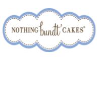 A blue and white cloud logo for nothing bundt cakes.