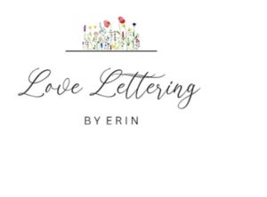 A logo for love lettering by erin.