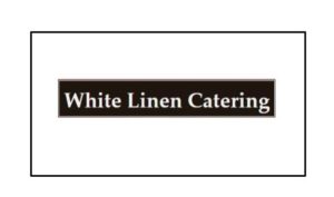 A white linen catering logo