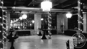 Elegant event space with mood lighting.